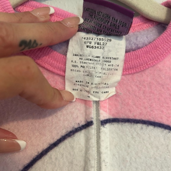 90s vintage Cartoon Network Powerpuff Girls Purple and Pink Footies - Picture 3 of 4